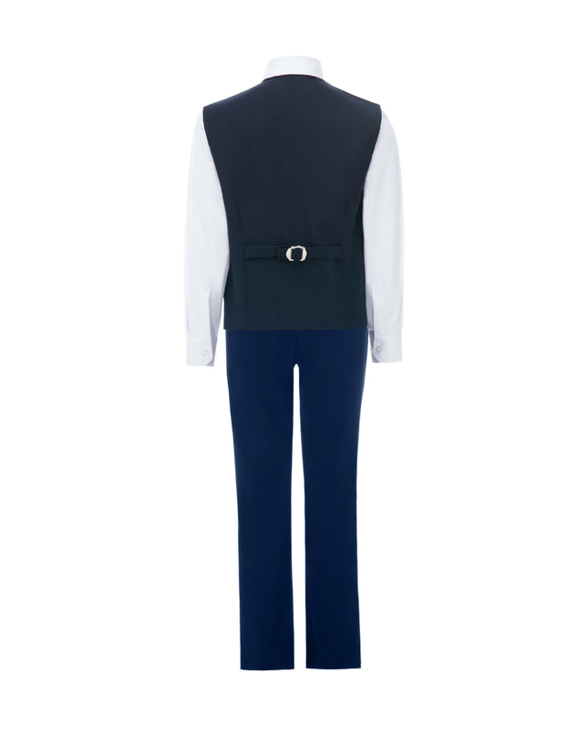 kids atelier moustache Navy Benito Vest Outfit Set