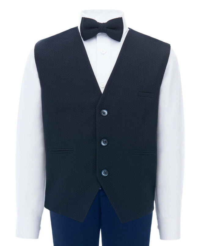 kids atelier moustache Navy Benito Vest Outfit Set