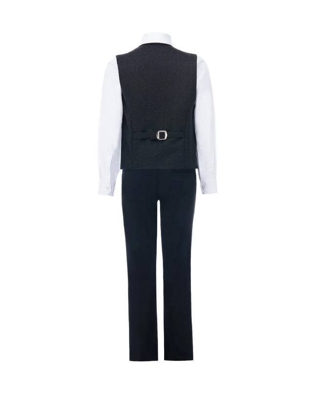 kids atelier moustache Black Zenon Vest Outfit Set