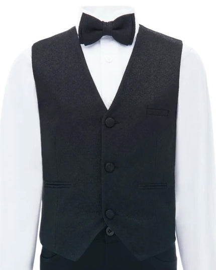 kids atelier moustache Black Zenon Vest Outfit Set