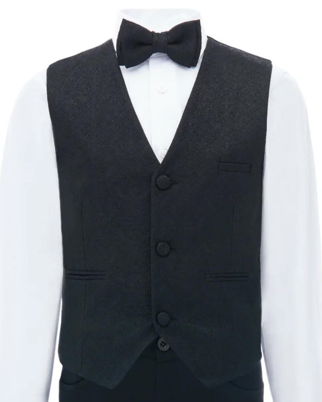 kids atelier moustache Black Zenon Vest Outfit Set