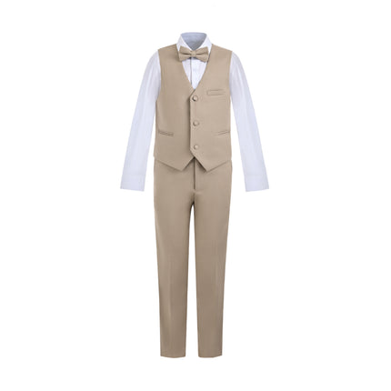 kids atelier moustache Beige Formal Vest Suit Set