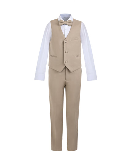 kids atelier moustache Beige Formal Vest Suit Set