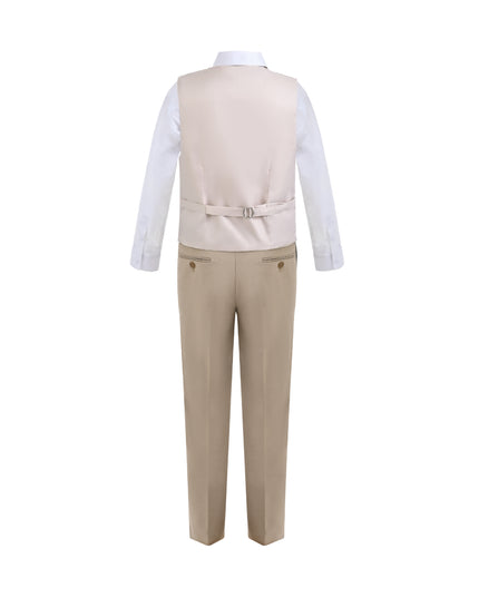 kids atelier moustache Beige Formal Vest Suit Set