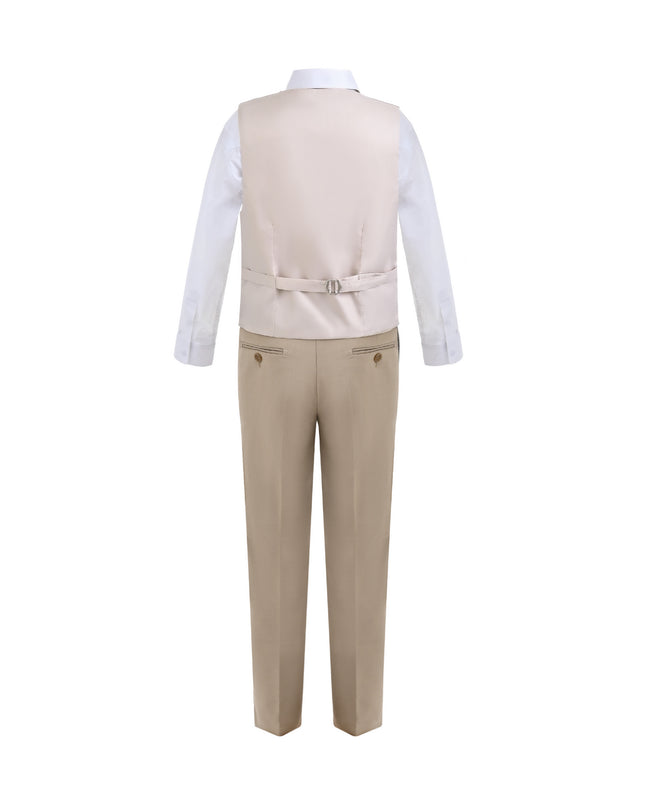 kids atelier moustache Beige Formal Vest Suit Set