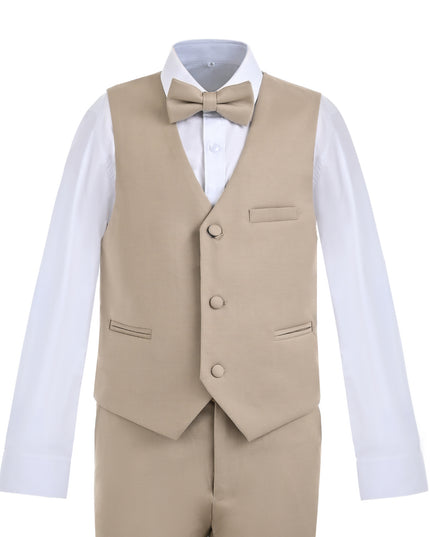 kids atelier moustache Beige Formal Vest Suit Set
