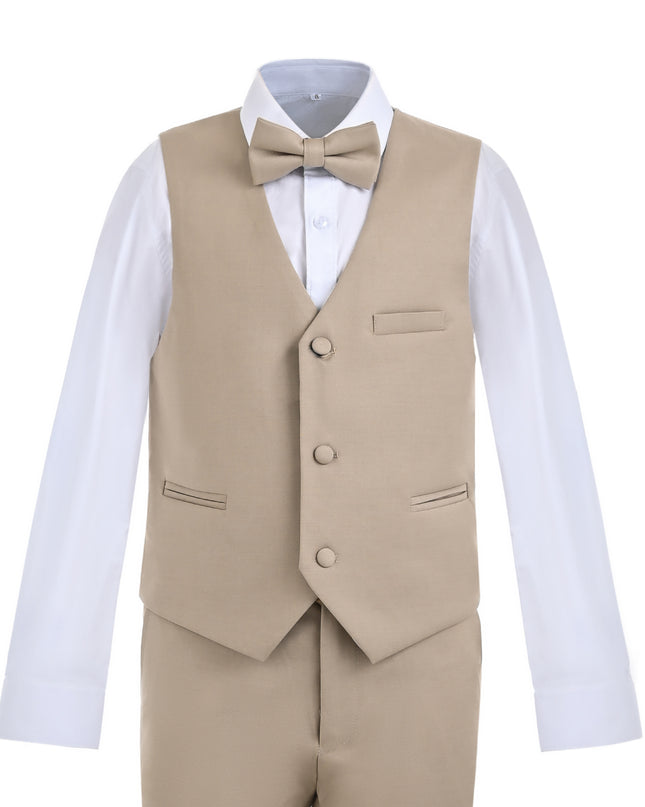 kids atelier moustache Beige Formal Vest Suit Set