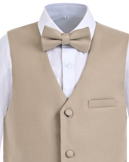 kids atelier moustache Beige Formal Vest Suit Set