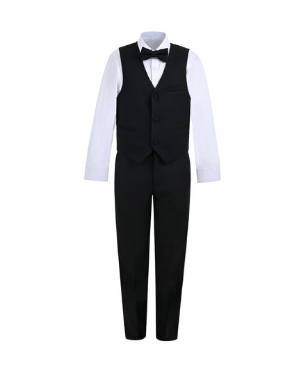 kids atelier moustache Black Formal Vest Suit Set