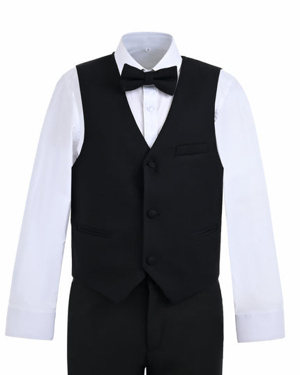 kids atelier moustache Black Formal Vest Suit Set