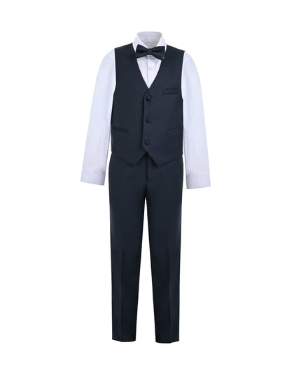 kids atelier moustache Gray Formal Vest Suit Set