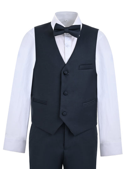kids atelier moustache Gray Formal Vest Suit Set