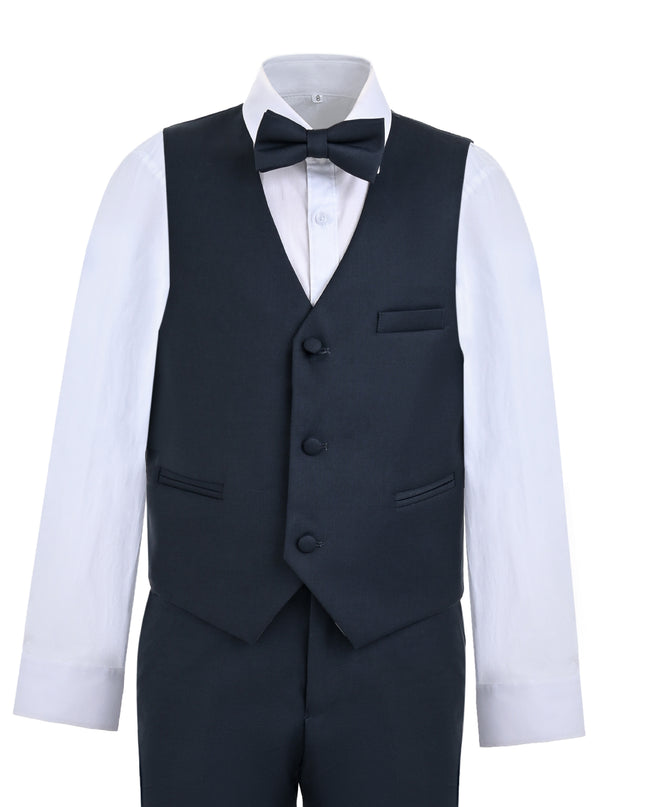 kids atelier moustache Gray Formal Vest Suit Set