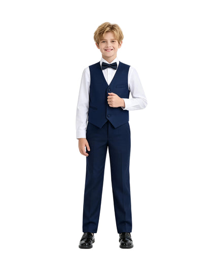 kids atelier moustache Navy Formal Vest Suit Set