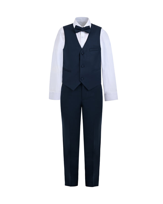 kids atelier moustache Navy Formal Vest Suit Set