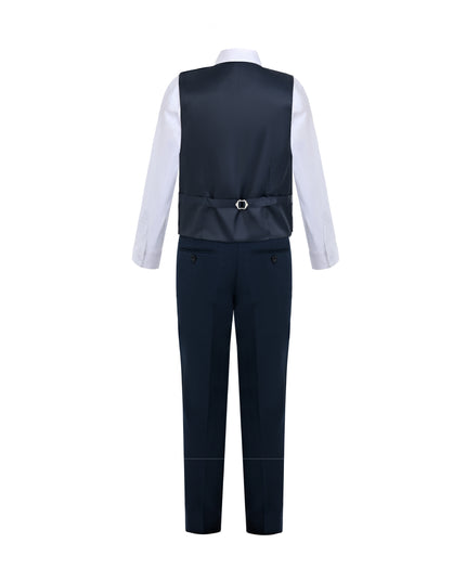 kids atelier moustache Navy Formal Vest Suit Set