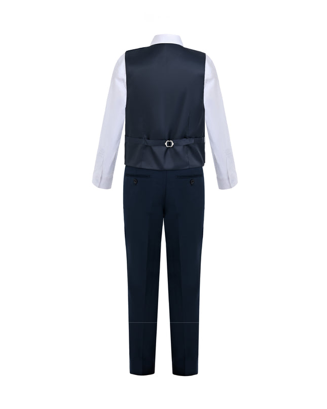 kids atelier moustache Navy Formal Vest Suit Set