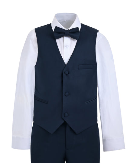 kids atelier moustache Navy Formal Vest Suit Set