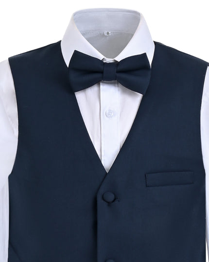 kids atelier moustache Navy Formal Vest Suit Set