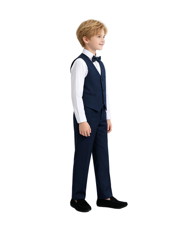 kids atelier moustache Navy Formal Vest Suit Set