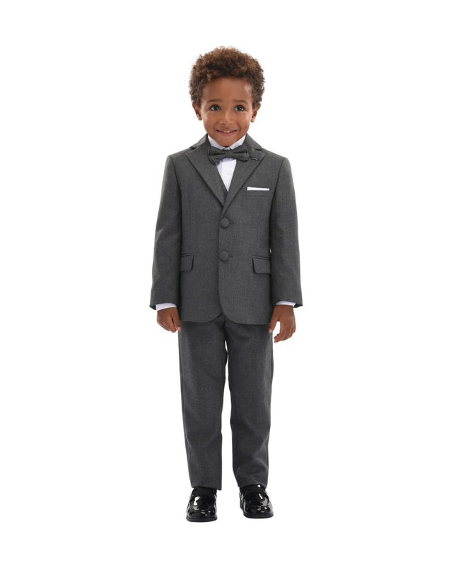 kids atelier moustache Gray 5pc Peak Lapel Tuxedo
