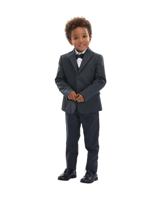 kids atelier moustache Steel Blue 5pc Peak Lapel Tuxedo