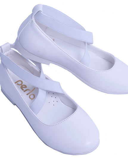 PERLA-V50B-SNOW WHITE-MATTE BALLERINA FLATS