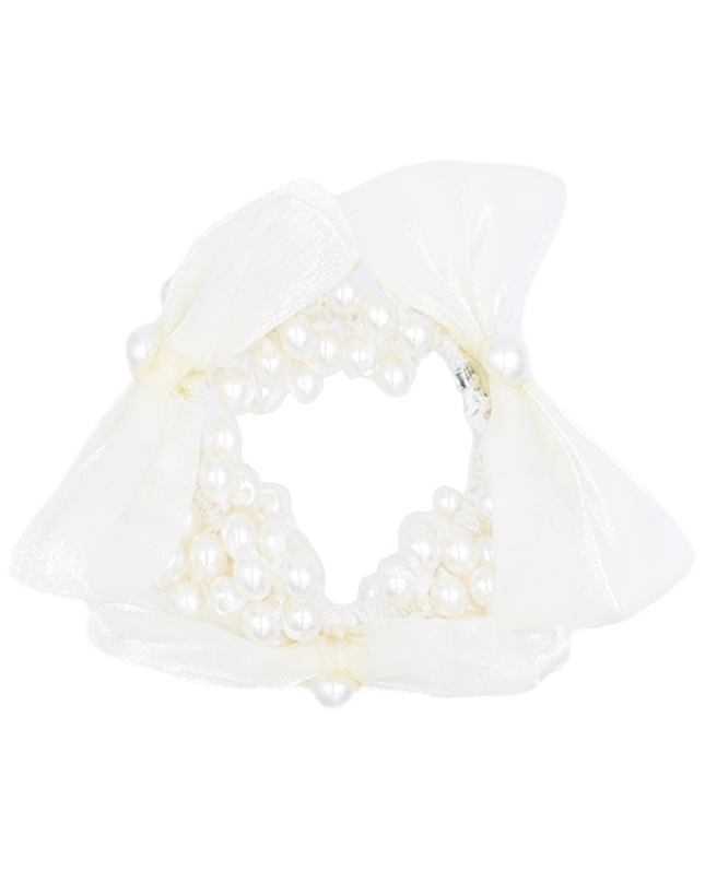 mimi tutu-MTPCS25010-Bows & Pearls Scrunchie