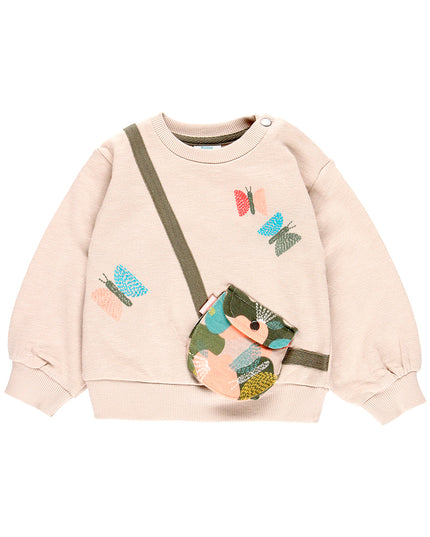 Boboli-sand-Fleece sweatshirt "handbag" for girl-234010-7381