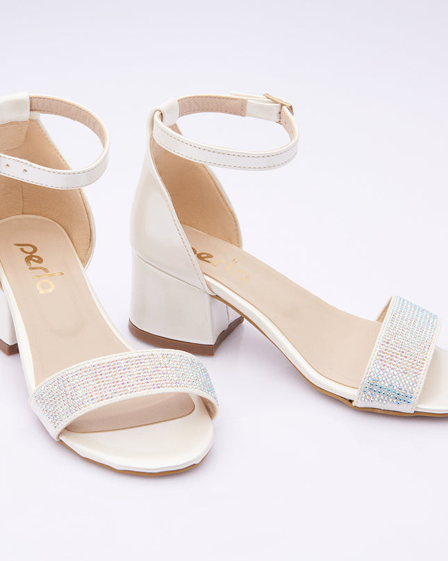 PERLA-FN41PF-PEARL-SINGLE RHINESTONE STRAP HEELS
