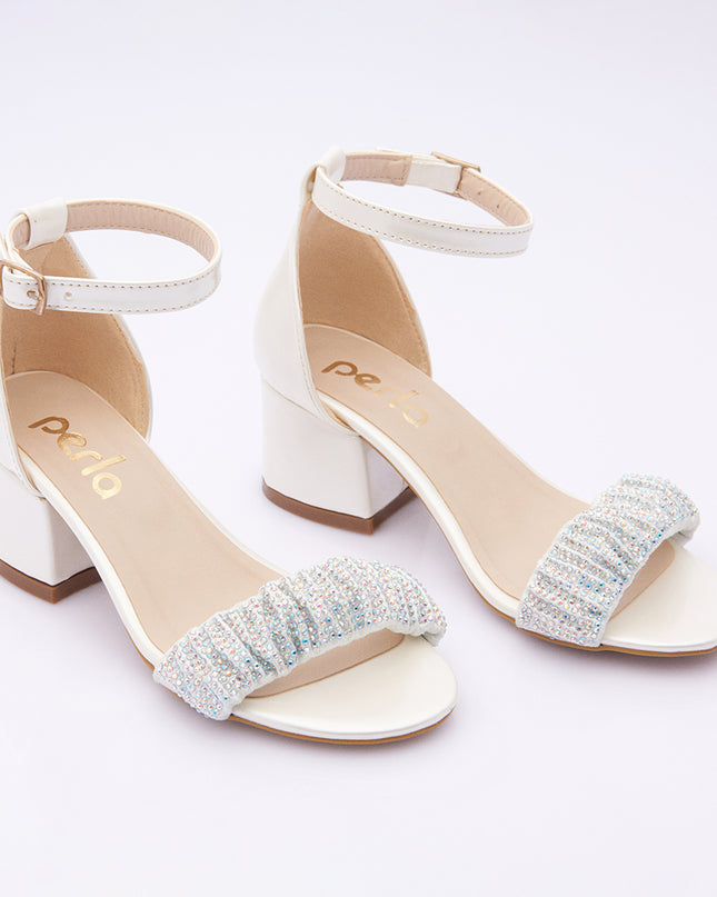 PERLA-FN44PF-PEARL-SCRUNCH RHINESTONE STRAP HEELS