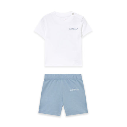 kids atelier off white White Scribble Diag Jersey Set