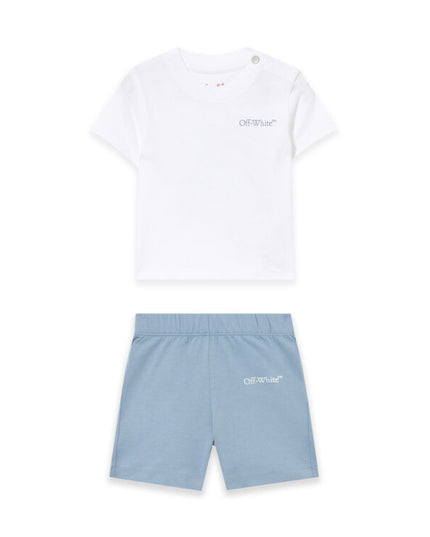kids atelier off white White Scribble Diag Jersey Set