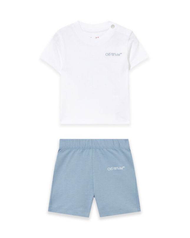 kids atelier off white White Scribble Diag Jersey Set