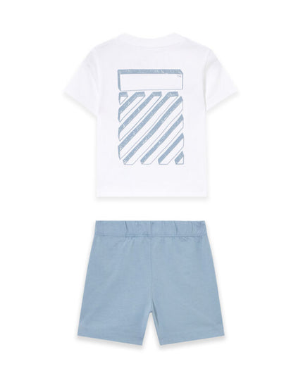 kids atelier off white White Scribble Diag Jersey Set