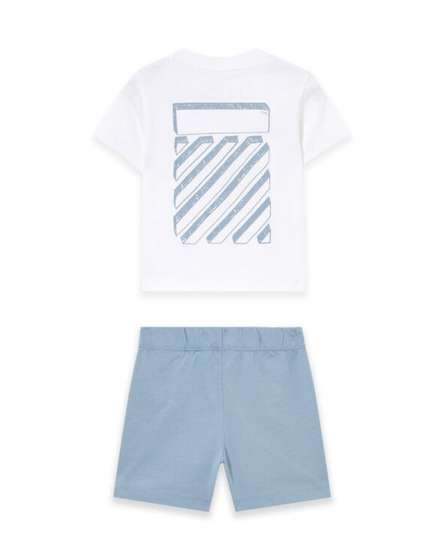 kids atelier off white White Scribble Diag Jersey Set