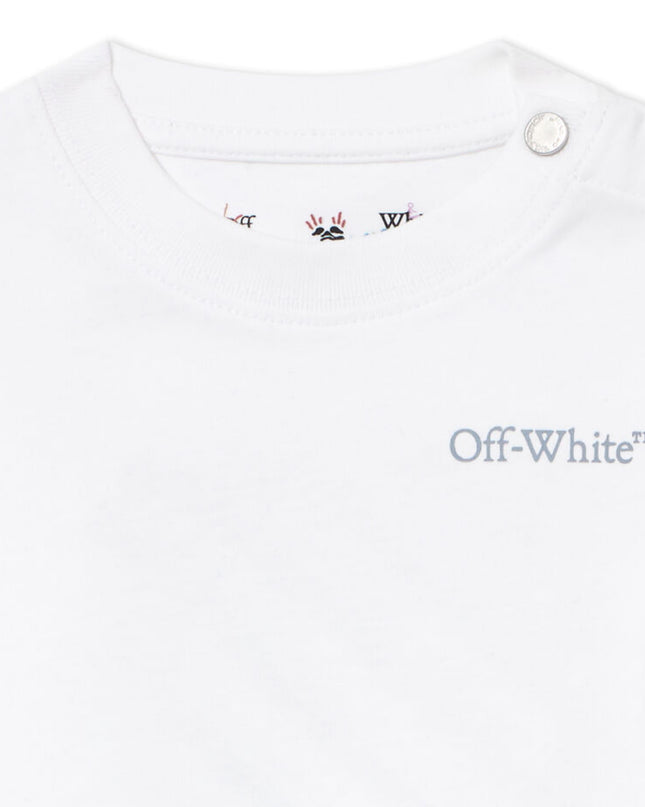 kids atelier off white White Scribble Diag Jersey Set