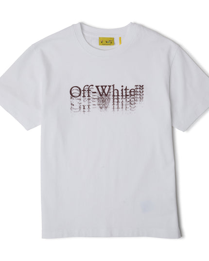 kids atelier off white White Big Bookish Stamp Short Sleeve T-Shirt