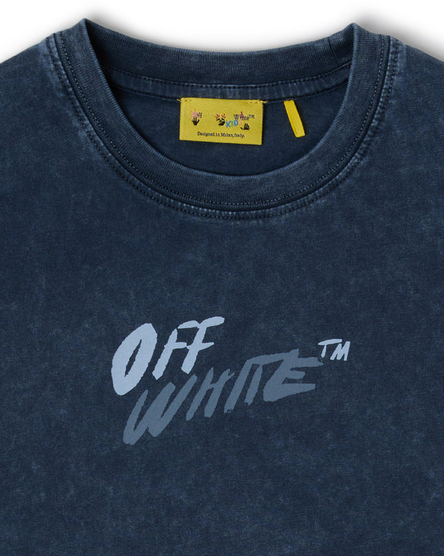 kids atelier offwhite Blue Nights Arrow Writings T-Shirt