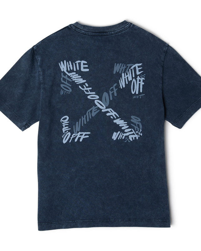 kids atelier offwhite Blue Nights Arrow Writings T-Shirt