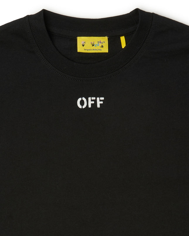 kids atelier offwhite Black Arrow Acrylic T-Shirt