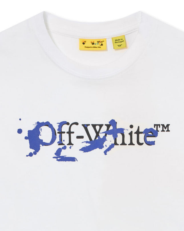 kids atelier off white White Big Bookish Splat Ink T-shirt