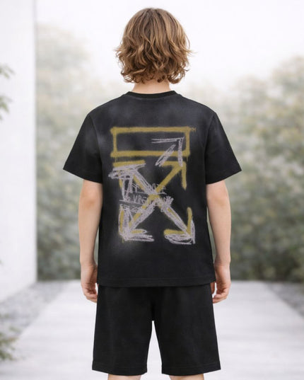 kids atelier off white Black Arrow Spray T-shirt