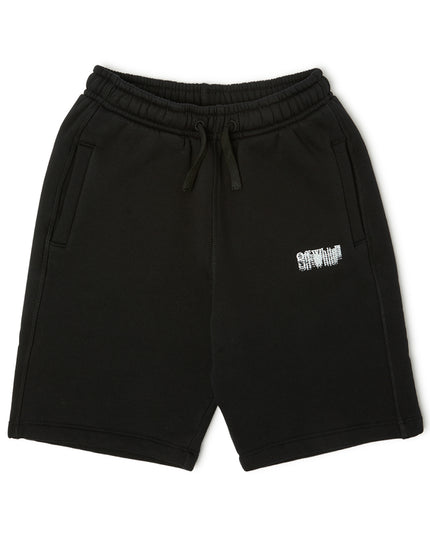 kids atelier offwhite Black Big Bookish Stamp Sweatshorts