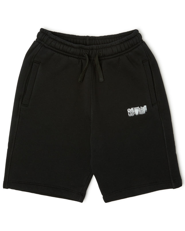 kids atelier offwhite Black Big Bookish Stamp Sweatshorts