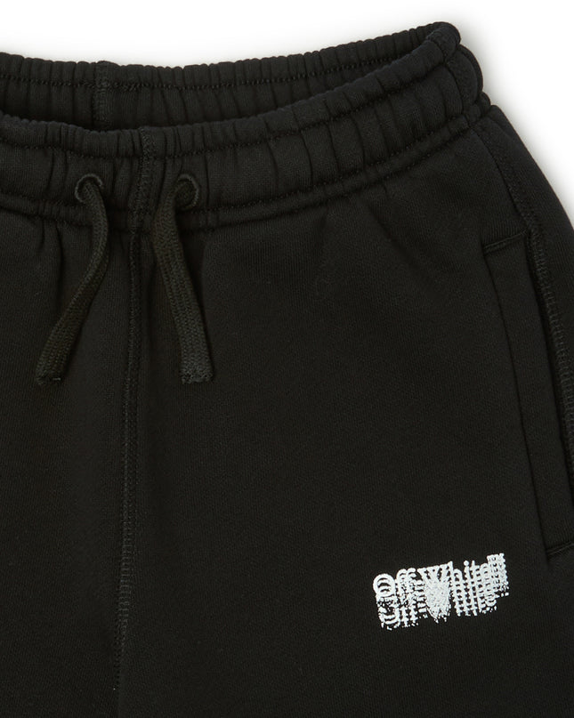 kids atelier offwhite Black Big Bookish Stamp Sweatshorts