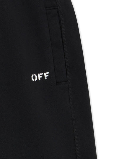 kids atelier off white Black Diagonal Paint Sweatshorts
