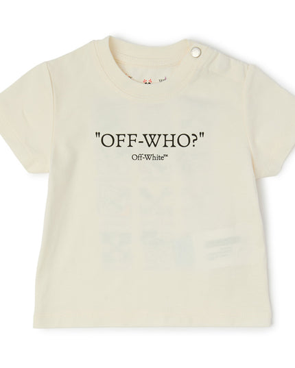kids atelier off-white Beige Multilogo T‑Shirt