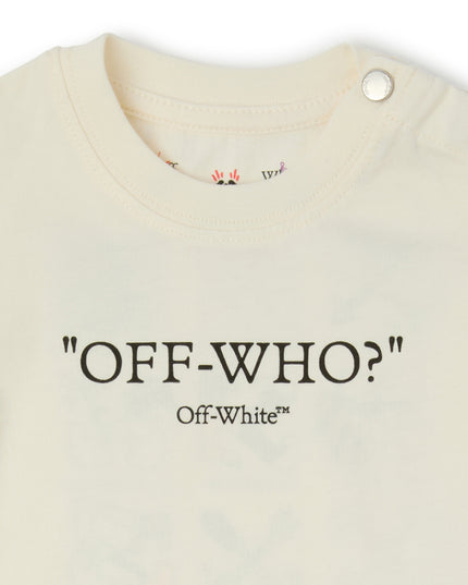 kids atelier off-white Beige Multilogo T‑Shirt