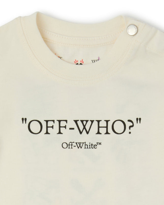 kids atelier off-white Beige Multilogo T‑Shirt